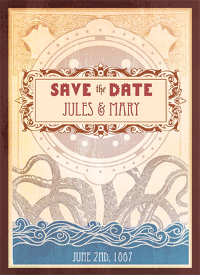 Illustration for article titled Geeky Save-the-Date cards for couples joining their lives in fandom